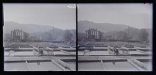 Paesaggio Industriale c1950 Foto Negativo Placca A Lente Stereo Vintage V50L20n1