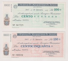 Miniassegni  Cassa Risparmio di Jesi - Collezione completa FDS - 2pz