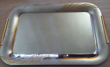 vassoio acciaio inox 18/10 rettangolare bordo lavorato 46 X 33 cm