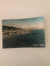 Cartolina Pesaro Spiaggia dal mare Pattino animatac anni 50