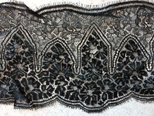 MERLETTO_PIZZO_BALZA_NERO_CM. 13 x 128_INTIMO_MERCERIA_ACCESSORI DI ABBIGLIAMENT