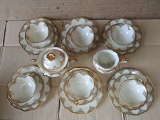 Servizio vintage Tè colazione Schwarzenhammer Bavaria Porcellana Rifiniture oro