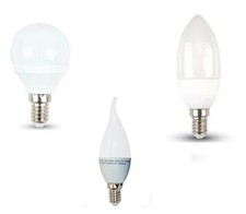 LAMPADINE LED E 14 V-TAC FORMA PERA, FIAMMA, CANDELA CONFEZIONE DA 10PZ