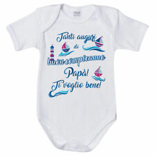 Body neonato buon compleanno papà con barchette
