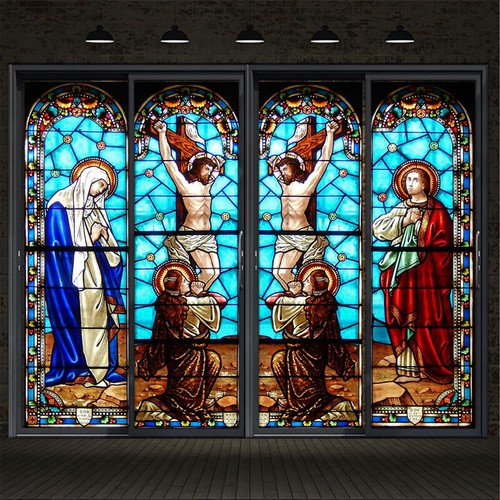 Figura chiesa vetro colorato - chiesa,