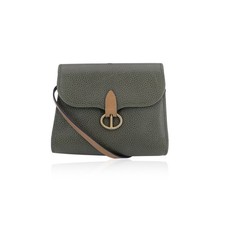 Autentica borsa a tracolla Christian Dior vintage in pelle verde militare con patta