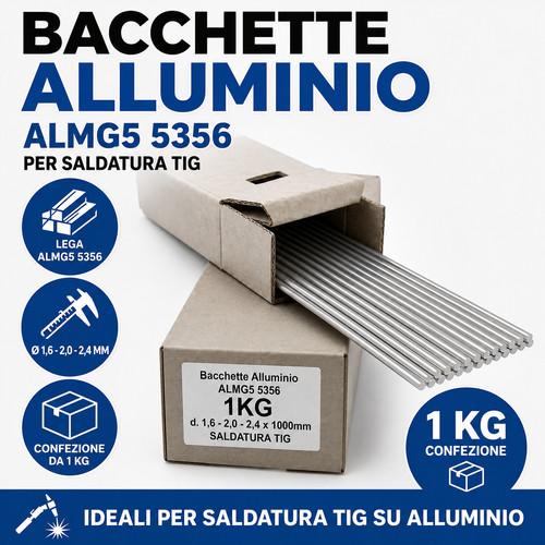 Bacchette alluminio almg5 5356 - bacchette,