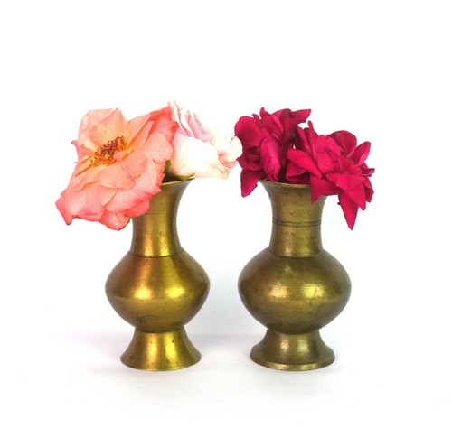 Vintage miniatura ottone vaso - vintage,