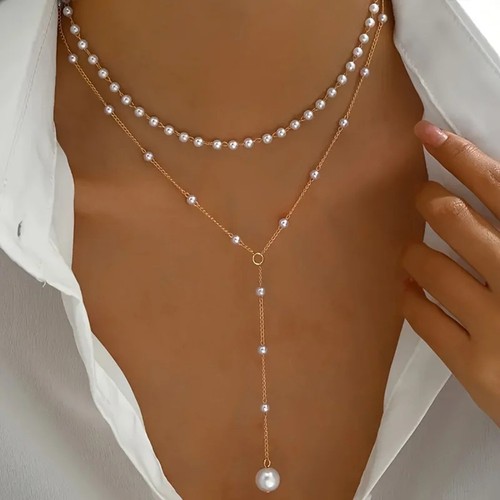 Collana perle doppio strato - collana, di