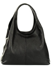 Borsa in Pelle da donna Nero, Sacca Pelle,Borsa a Spalla , Modello SAMONA