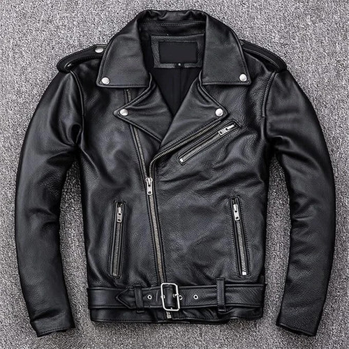Giacca pelle uomo - nera, brando