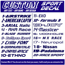 Adesivo Personalizzato Vinile Sport Decalcomania QUALSIASI TESTO NOME, 26 Colori, [1]