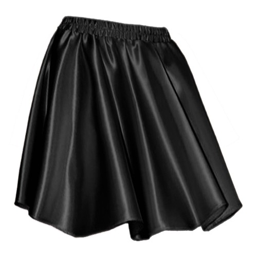 Minigonna raso nero donna