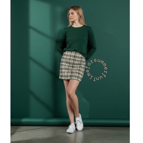 Zara minigonna verde quadri - minigonna, a