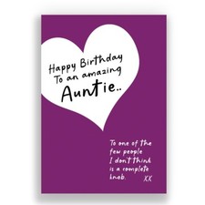 BIGLIETTO COMPLEANNO ZIA