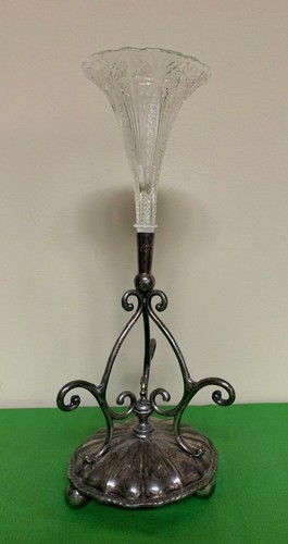 Antico vaso corno fiori - , vetro