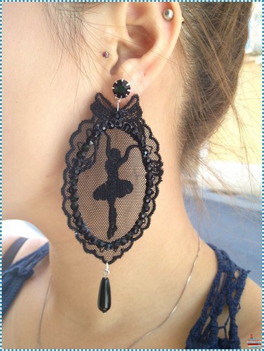 Orecchini pizzo decorati - pizzo,