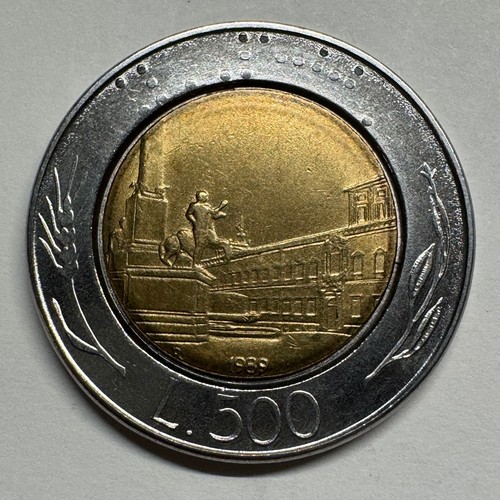 1989 italy 500 lire coin - 500,