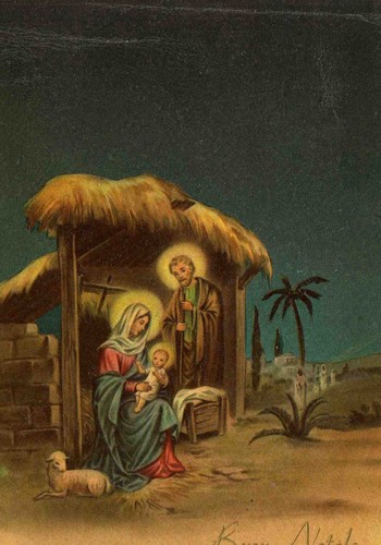 Cartolina buon natale gesù - cartolina,