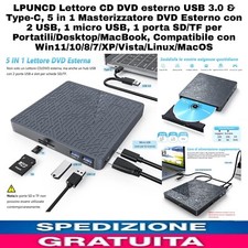 Lettore CD DVD esterno x PC 5in1 Masterizzatore DVD ESTERNO, USB, PORTA SD /TF 