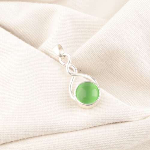 Ciondolo tondo verde occhio - , di