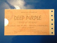 Biglietto Concerto Deep Purple 16/7/1999 - Milano Idroscalo Buone Condizioni