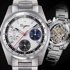 Orologio Meccanico Sugess S465.TE.S COLLO DI CIGNO Zaffiro Crono GABBIANO 1963