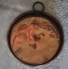 Antica padella in rame vecchio camino stufa a legna 6 1/2" pentola per porridge