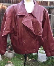 Giacca corta donna Hugo Buscati Milano pelle rossa taglia M