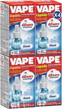 4 X Vape RICARICA LIQUIDO 60 notti Classic contro zanzare comuni tigre 30 ML