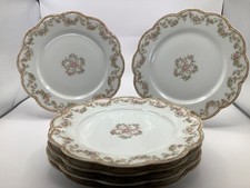 Set 6 piatti Haviland Limoges Schleiger 270 doppio bordo oro