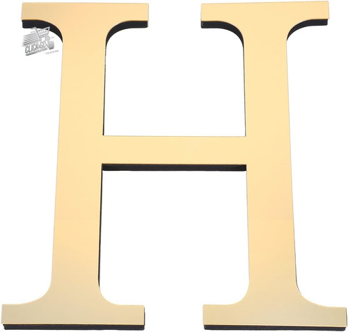 Lettera adesiva specchio - h,