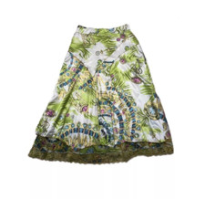 ANGELO MARANI Gonna bianco verde fantasia multicolore Tg 44