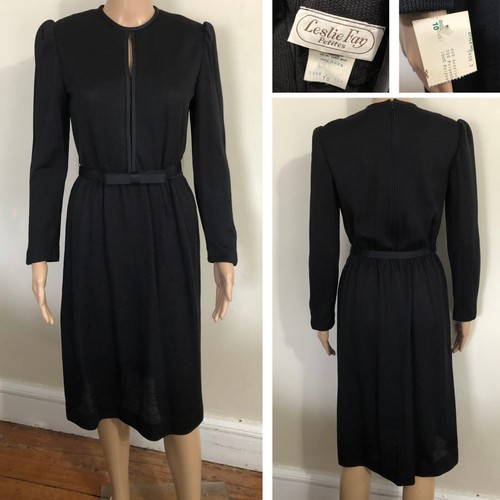 Abito vintage leslie fay nero - vintage,