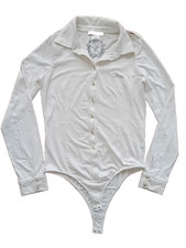 LIU-JO Camicia body da Donna jersey cotone bianco elasticizzata shirt size L