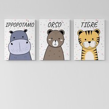 Set 3 Quadri su Tela per