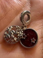 Autentico Charm Pandora Babbo Natale Pace Amore Gioia Natale Pendente 798468C01 Ritirato