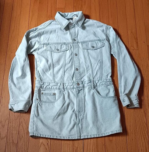 Zara denim mini abito - mini, camicia