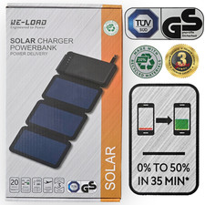 Power bank 10000mAh 20W Caricabatteria Rapido Portatile Batteria Caricatore Solare