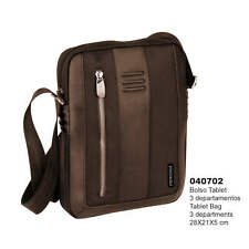 Borsa Tracolla  Uomo Marrone 28x21x5 Cm Porta Tablet Portatile Ipad Smartphone 