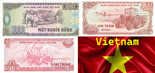 Banconote vietnam 200 - 500, 1000