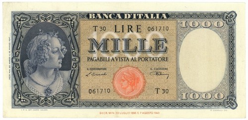 1000 lire italia ornata - lire,