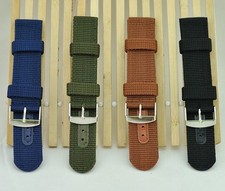 CINTURINO OROLOGIO NYLON 16mm 18mm 20mm 22mm 24mm NERO MARRONE VERDONE BLU