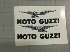kIT decalcomanie adesivi stickers TANK MOTO GUZZI SERBATOIO BIANCO NERO 17cm