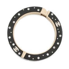 CHANEL Rhinestone Bangle Metal