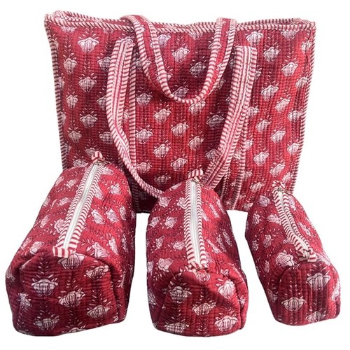 Set tote bag cotone trapuntato