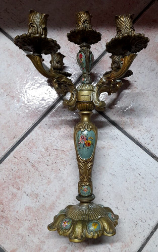 Antico candeliere ottone - antico,