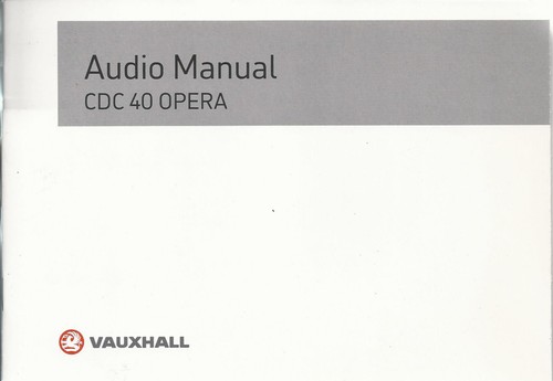 Vauxhall audio manual cdc - vauxhall,
