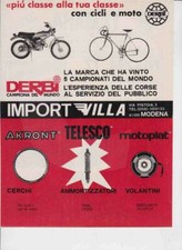 advertising Pubblicità-MOTO DERBI-CERCHI AKRONT.AMMORTIZZATORI TELESCO '74-