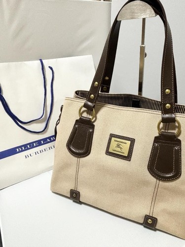 Borsa tote burberry tela pelle - tote,